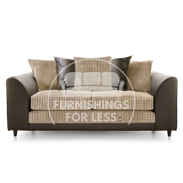 Rackhams Luca Mixed Fabric 3 Seater Sofa - Scatter Back - Brown and Beige - image 1