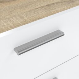 Rackhams Pepe Chest of 5 Drawers in Oak with White High Gloss - White & Oak - High Gloss - Melamine - thumbnail 6