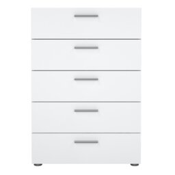 Rackhams Pepe Chest of 5 Drawers in Oak with White High Gloss - White & Oak - High Gloss - Melamine - thumbnail 2