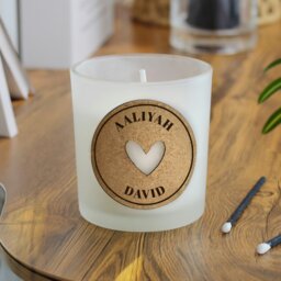Rackhams Personalised Heart Cork Label Candle Jar - thumbnail 5