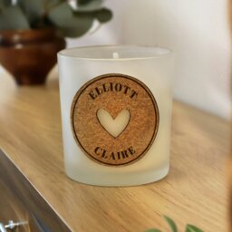 Rackhams Personalised Heart Cork Label Candle Jar - thumbnail 4