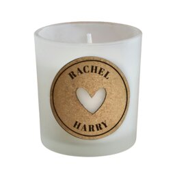 Rackhams Personalised Heart Cork Label Candle Jar - thumbnail 1