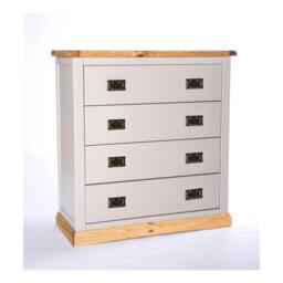 Rackhams Bomporto 4 Drawer Chest of Drawers Bras Drop Handle - Light Grey - thumbnail 2