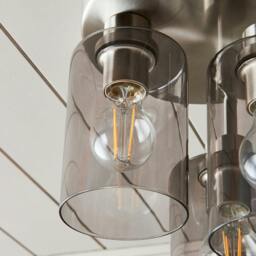 Rackhams Kingsholm 3 Light Satin Nickel Semi Flush Ceiling Light - thumbnail 3