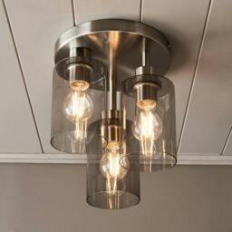 Rackhams Kingsholm 3 Light Satin Nickel Semi Flush Ceiling Light - thumbnail 1