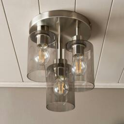 Rackhams Kingsholm 3 Light Satin Nickel Semi Flush Ceiling Light - thumbnail 2
