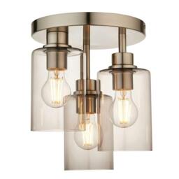 Rackhams Kingsholm 3 Light Satin Nickel Semi Flush Ceiling Light - thumbnail 6
