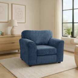 Rackhams Monaco Chenille Fabric Armchair - Blue - thumbnail 1