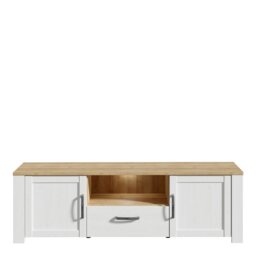 Rackhams Bohol TV Unit inc. LED Light in White/Riviera Oak - 1 - thumbnail 5