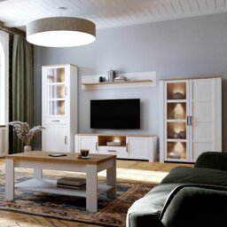 Rackhams Bohol TV Unit inc. LED Light in White/Riviera Oak - 1 - thumbnail 6