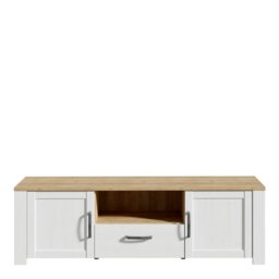Rackhams Bohol TV Unit inc. LED Light in White/Riviera Oak - 1 - thumbnail 1