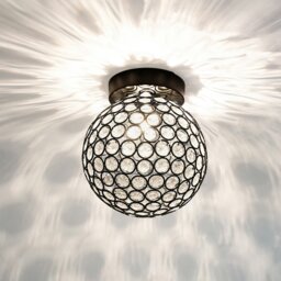 Rackhams Modern Matte Black and Clear Beaded Glass IP44 Rated Bathroom Ceiling Light - thumbnail 4
