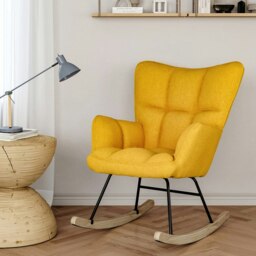 Rackhams 3ft Height Tufted Linen Upholstered Rocking Chair - Multicolor - thumbnail 4