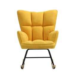Rackhams 3ft Height Tufted Linen Upholstered Rocking Chair - Multicolor - thumbnail 5