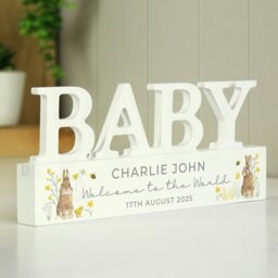 Rackhams Personalised Spring Bunny Baby Wooden Ornament - thumbnail 2