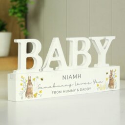 Rackhams Personalised Spring Bunny Baby Wooden Ornament - thumbnail 1