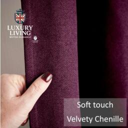 Rackhams Velvet Chenille Thermal Fleece Lined Single Pencil Pleat Door Curtain - Grey - 137cm width x 213cm drop - thumbnail 6