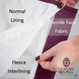 Rackhams Velvet Chenille Thermal Fleece Lined Single Pencil Pleat Door Curtain - Grey - 137cm width x 213cm drop - thumbnail 3