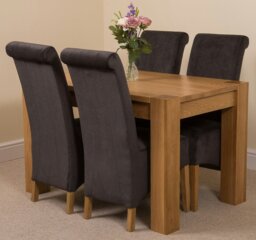Rackhams Kuba Small Oak Dining Table with Montana Fabric Chairs - 6 chairs - Beige - thumbnail 3