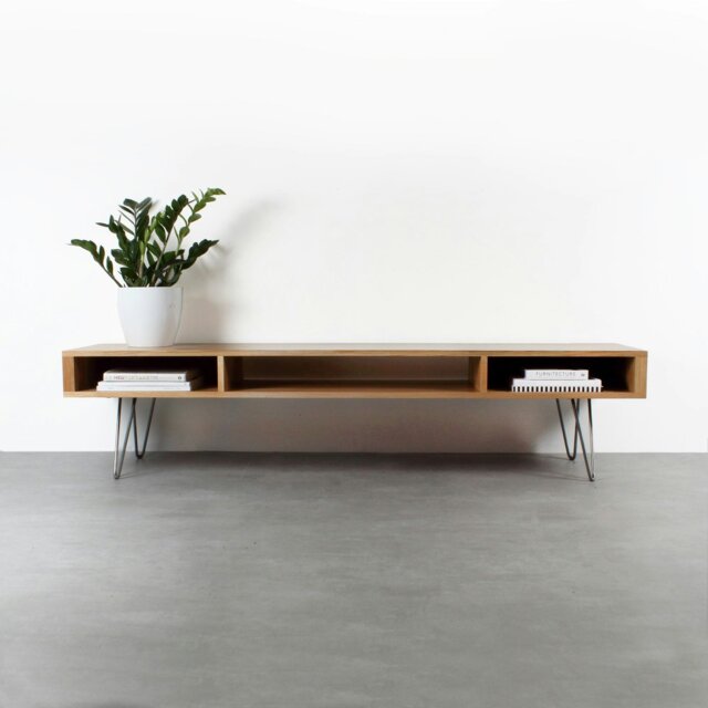 "Rackhams Marston Wide Coffee Table on Mid Century Hairpin Legs - 200cm (79"") wide - 60cm (23.5"") deep - Walnut" - image 1