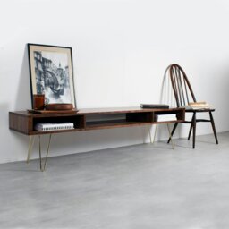 "Rackhams Marston Wide Coffee Table on Mid Century Hairpin Legs - 200cm (79"") wide - 60cm (23.5"") deep - Walnut" - thumbnail 2