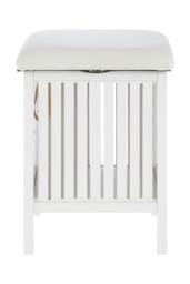 Rackhams Salon White Bathroom Storage Stool with padded seat - thumbnail 2