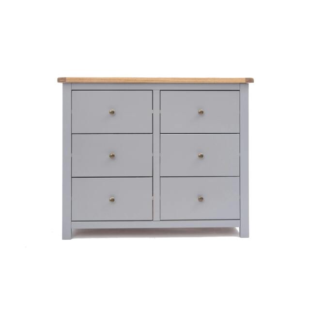Rackhams Mirano 6 Drawer Chest of Drawers Brass Knob - Grey - image 1