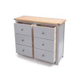 Rackhams Mirano 6 Drawer Chest of Drawers Brass Knob - Grey - thumbnail 4