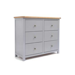 Rackhams Mirano 6 Drawer Chest of Drawers Brass Knob - Grey - thumbnail 2