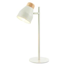 Rackhams Muted Dove Grey Scandinavian Designed Table Desk Lamp with Wooden Trim - thumbnail 6