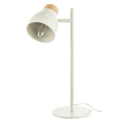 Rackhams Muted Dove Grey Scandinavian Designed Table Desk Lamp with Wooden Trim - thumbnail 3