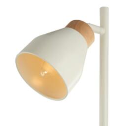 Rackhams Muted Dove Grey Scandinavian Designed Table Desk Lamp with Wooden Trim - thumbnail 4