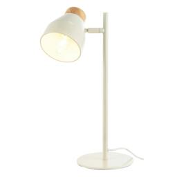 Rackhams Muted Dove Grey Scandinavian Designed Table Desk Lamp with Wooden Trim - thumbnail 2