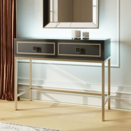 Rackhams MIA Console Table - Black / Bronze - thumbnail 2