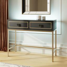 Rackhams MIA Console Table - Black / Bronze
