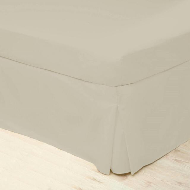 Rackhams Easycare Percale Platform Valance - Mushroom - Superking - Mushroom - 50% Cotton/50% Polyester - image 1