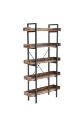 Rackhams 5 Tier Industrial Shelving Unit Bookcase - Brown - thumbnail 5
