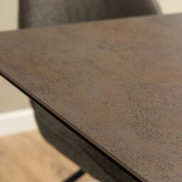 Rackhams Heaven Extendable Dining Table with Ceramic Rusty Brown Top 200cm - Black - No - Brown - thumbnail 6