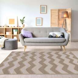 Rackhams Chevron Beige Jute Looking Washable Rug - 120X170 cm - thumbnail 2