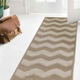 Rackhams Chevron Beige Jute Looking Washable Rug - 120X170 cm - thumbnail 5