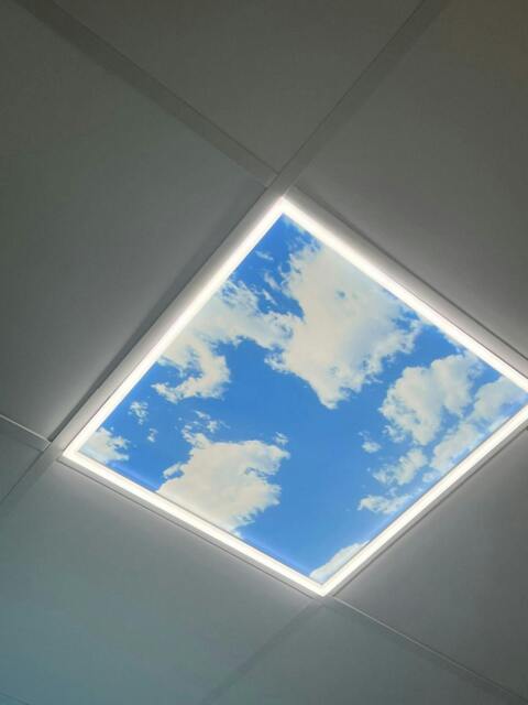 Rackhams Set of 2, 40W SKY LED 60x60cms Backlit Ceiling Panels with Frame LED lights and 2 x Foldable Screwless Mounting Frames - image 1