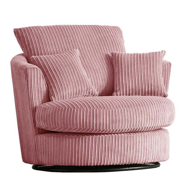 Rackhams Luxor / Ferguson / Delta Cord Swivel Chair - Pink - image 1