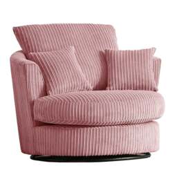 Rackhams Luxor / Ferguson / Delta Cord Swivel Chair - Pink - thumbnail 1
