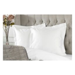 Rackhams Oxford Continental Pillowcase - White - 75cm x 50cm - White - 100% Egyptian Cotton - thumbnail 3