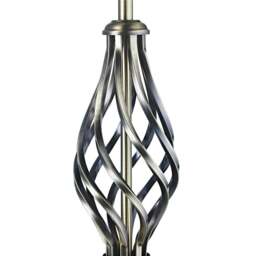 Rackhams Traditional Brushed Antique Brass Table Lamp Base with Twist Metal Stem Design - thumbnail 2