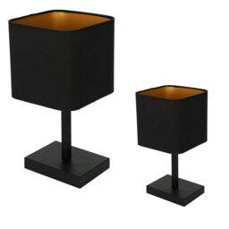 Rackhams Napoli Table Lamp Matt Black And Gold Hand Made High Quality Metal And Fabric Construction - thumbnail 3