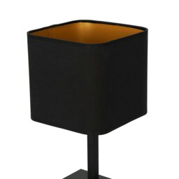 Rackhams Napoli Table Lamp Matt Black And Gold Hand Made High Quality Metal And Fabric Construction - thumbnail 5