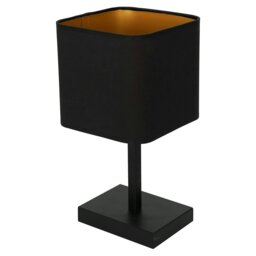 Rackhams Napoli Table Lamp Matt Black And Gold Hand Made High Quality Metal And Fabric Construction - thumbnail 2