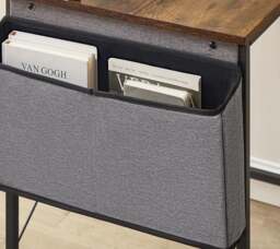 Rackhams Industrial Style Computer Desk with Monitor Riser, Fabric Pouch, Adjustable Legs, 55 x 80 x 90.5 cm - thumbnail 3