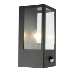 Rackhams Modern Outdoor PIR Sensor Wall Light Fitting with Box Lantern Shape IP44 Rated - thumbnail 3